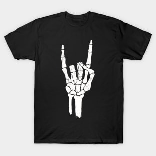 Skelteton Hand Rock Horns Devil Horns Metal Music Fan T-Shirt